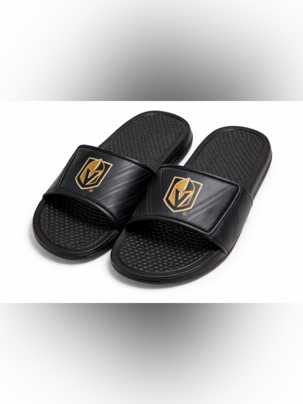 Vegas Golden Knights Black & Gold Slide Sandals